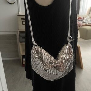 Gorgeous Silve and White Chain Evening Bag